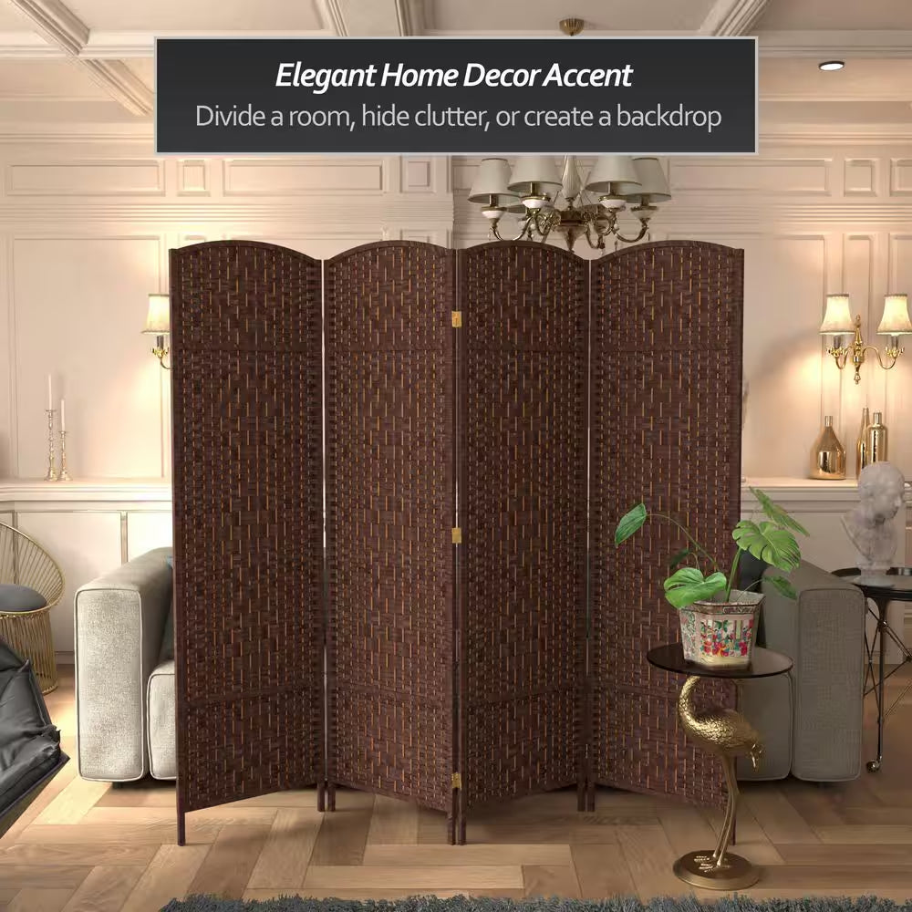 6 Ft. Dark Mocha 4-Panel Room Divider