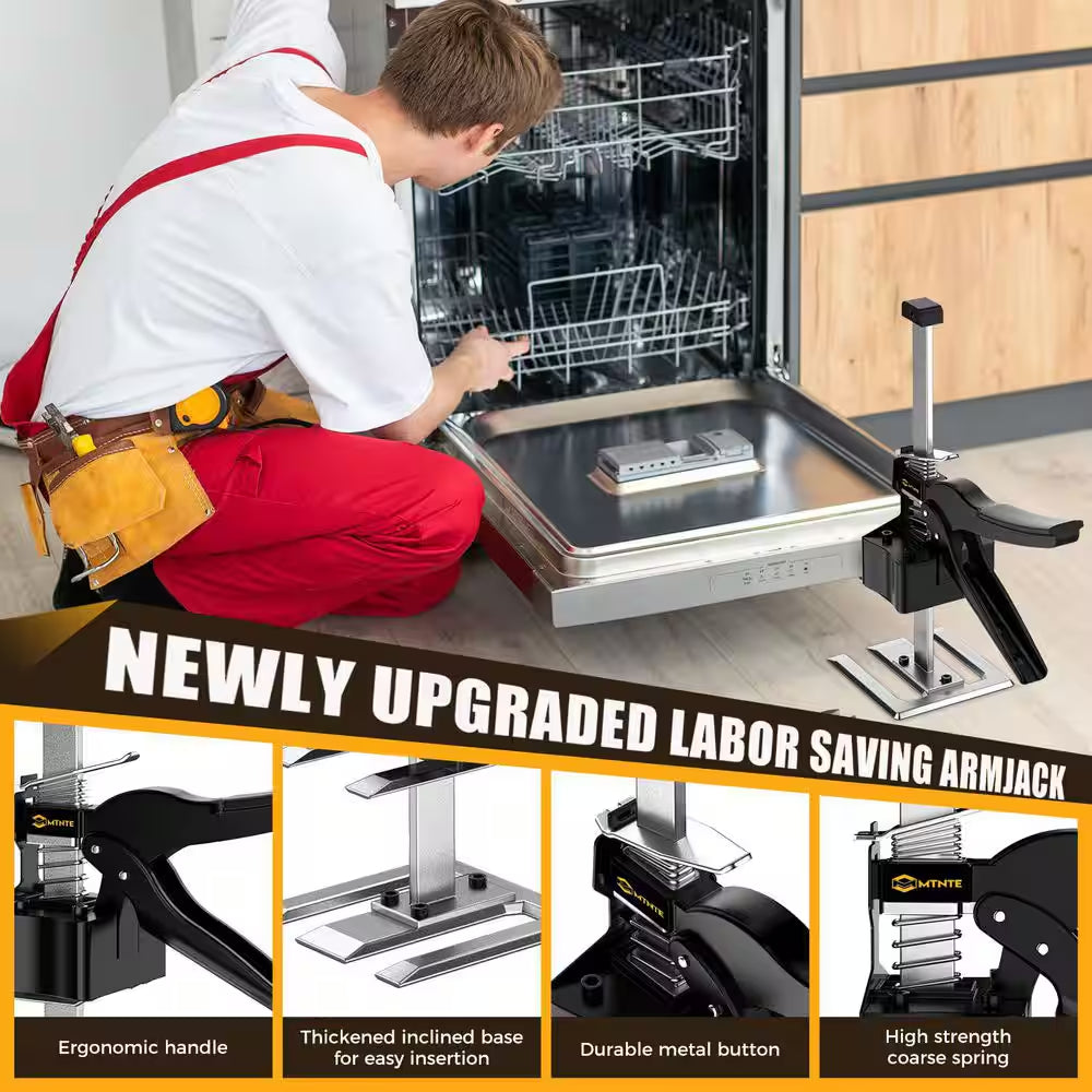 12 In. Lever Arm Lifter Drywall Panel Hoist for Wall Tile Locator, Lifting Device, Door Panel, Cabinet, Black (2-Pack)