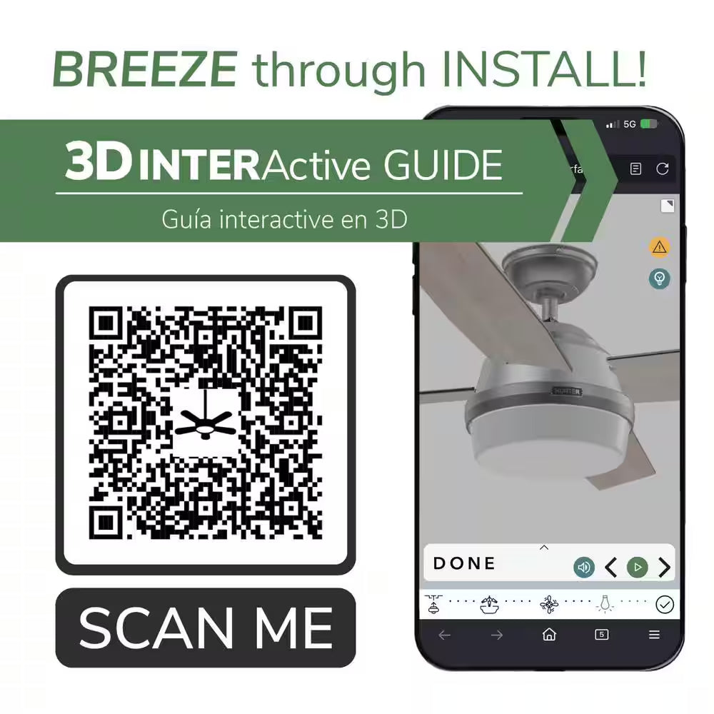 Dempsey 52 In. Indoor Matte Black Ceiling Fan with Remote and Light Kit Included