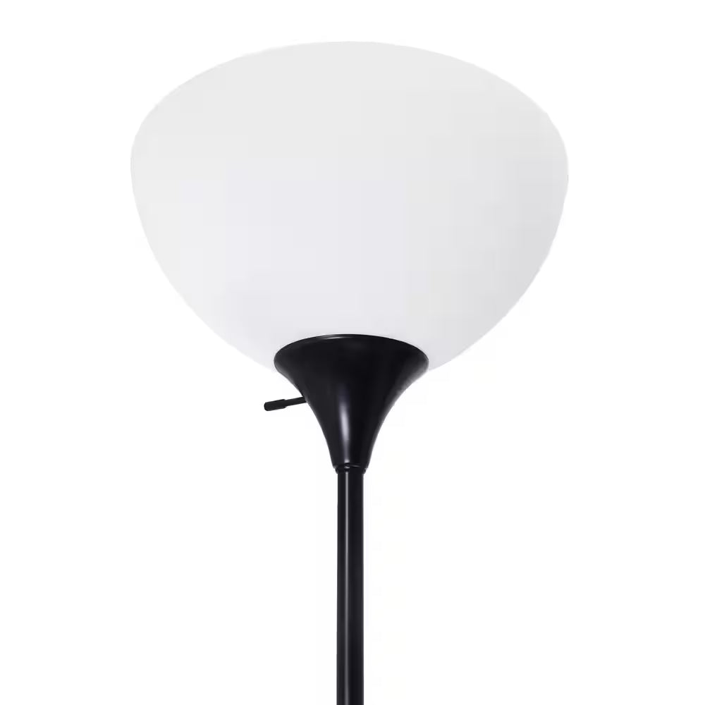 71.5 In. Black Floor Lamp with Reading Light