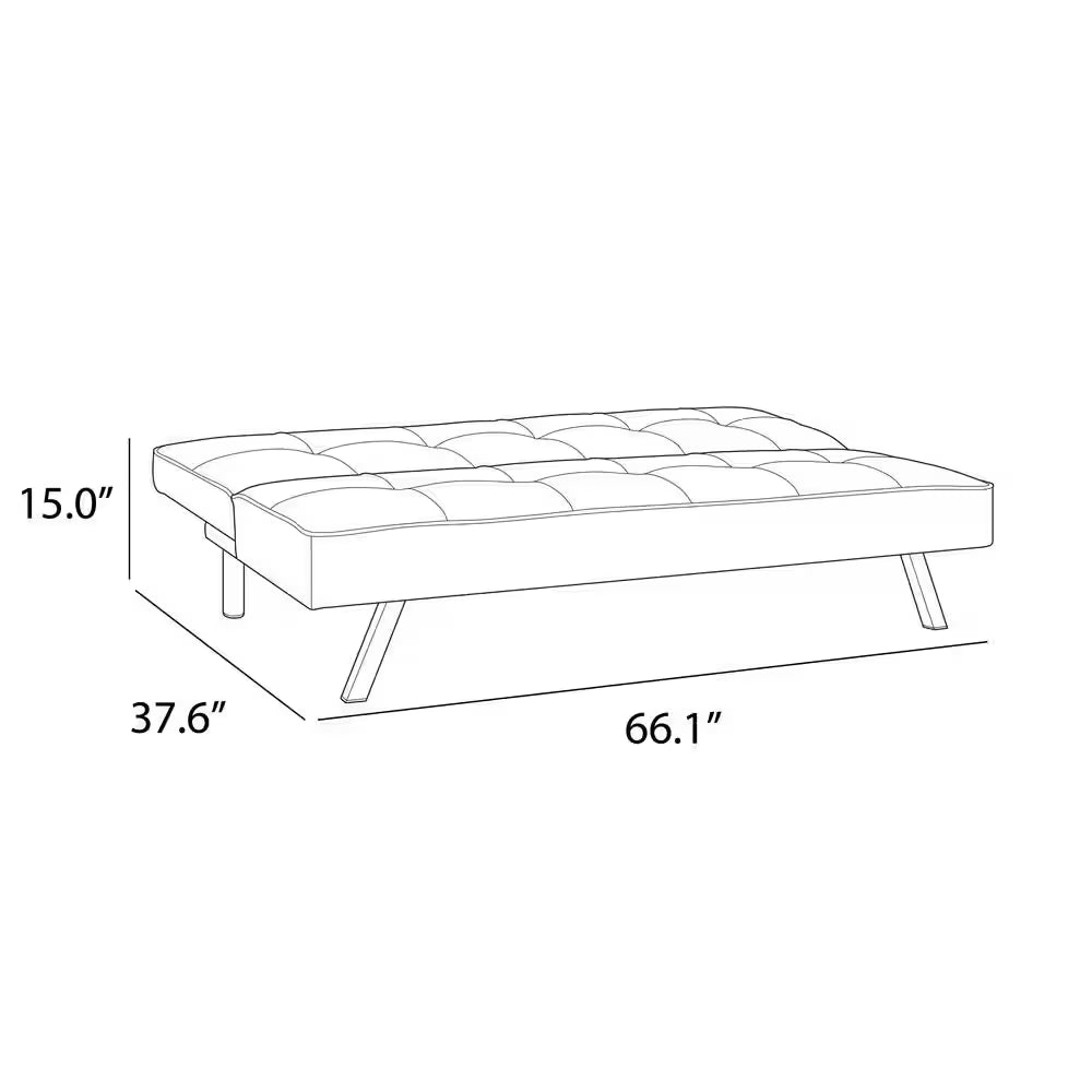 Calgiri 66 In. Armless 3-Seater Sofa in Blue