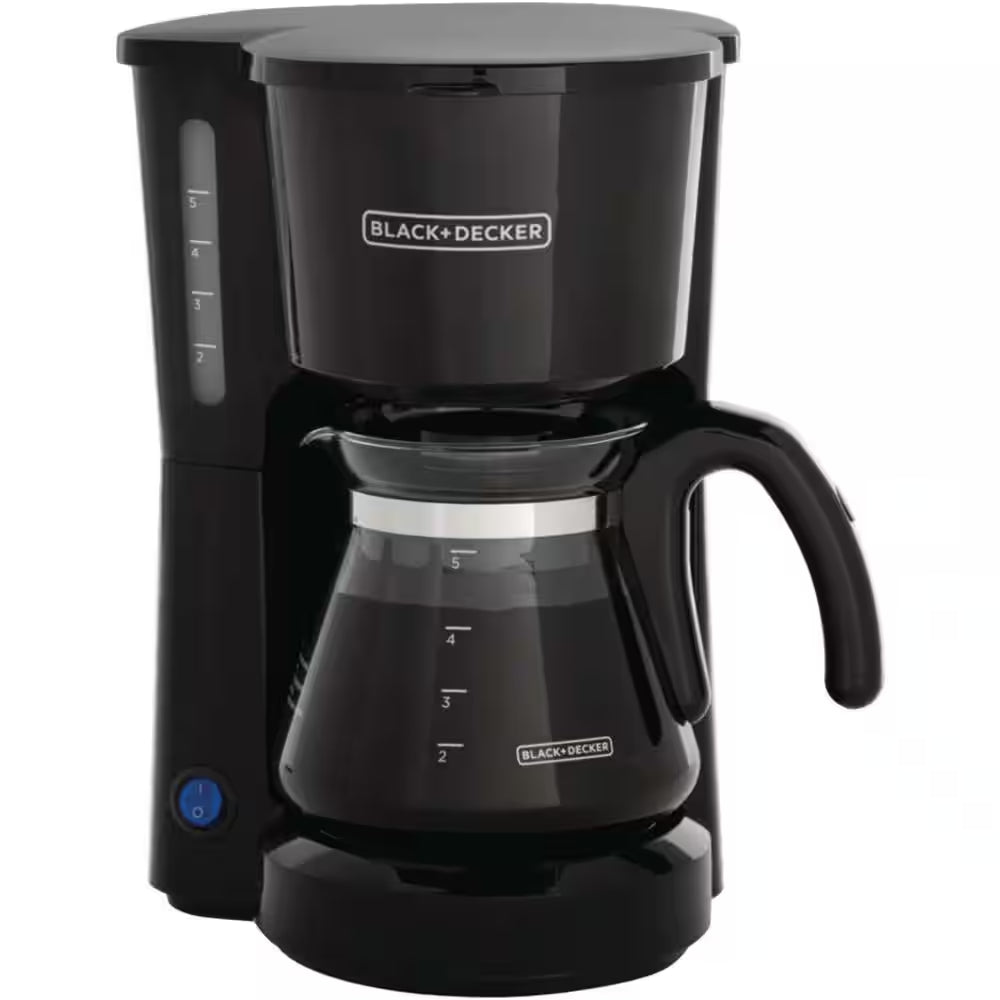 4-In-1 5-Cup Black Drip Coffee Maker