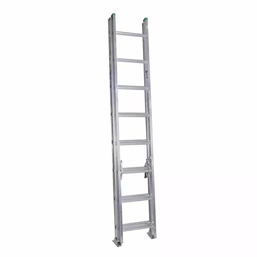 16 Ft. Aluminum Extension Ladder (15 Ft. Reach Height) with 225 Lb. Load Capacity Type II Duty Rating
