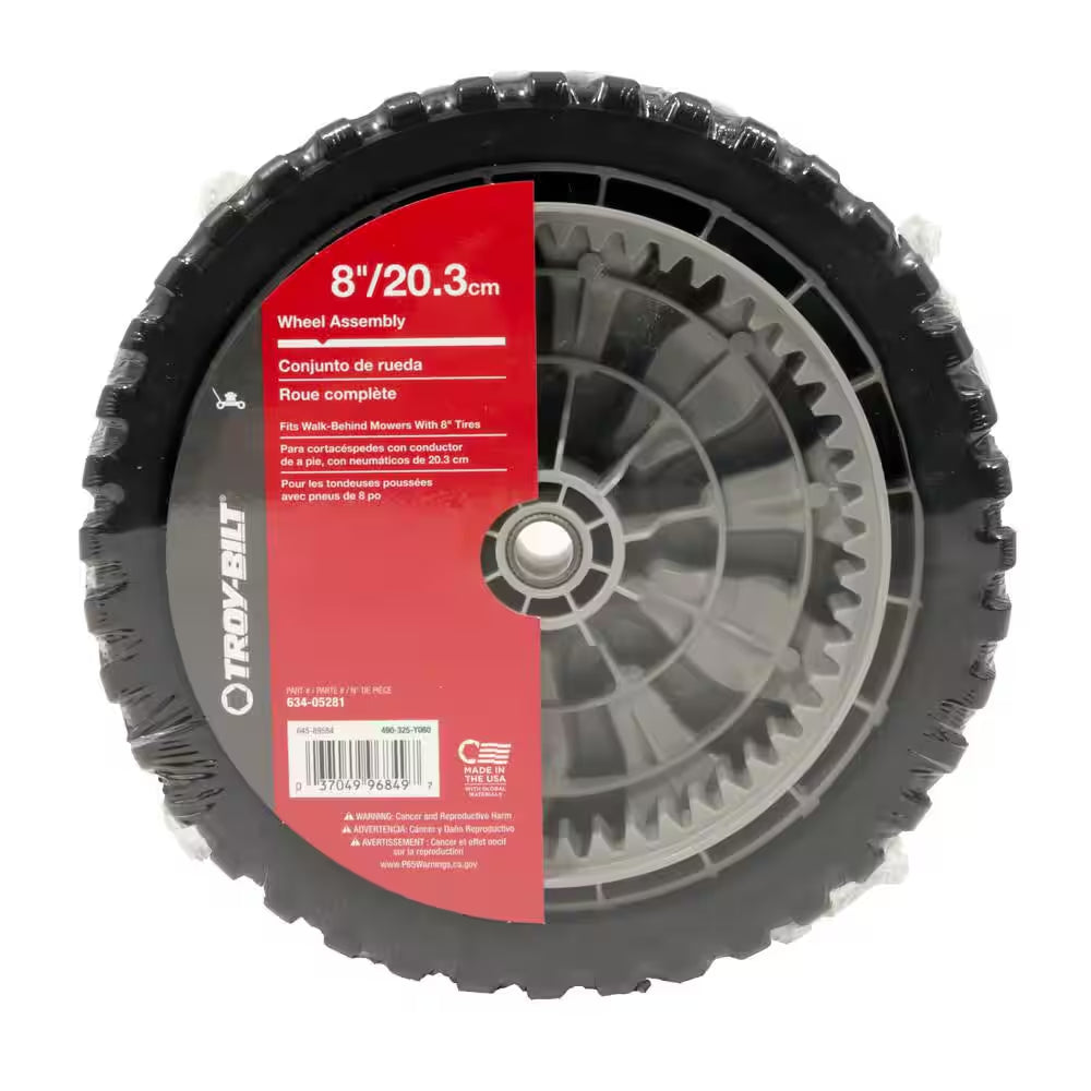 Original Equipment 8 In. Drive Wheel Assembly for Select Self Propelled Lawn Mowers, OE Number 634-05281A