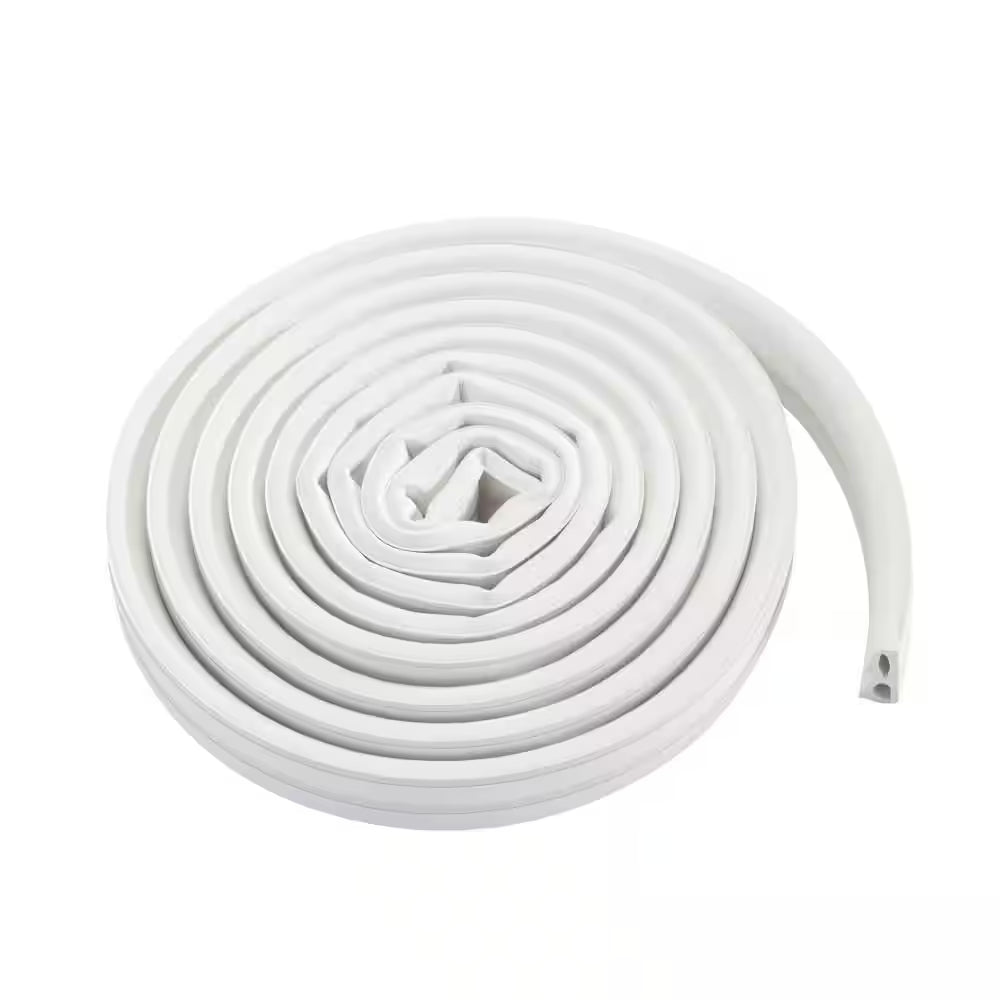 0.375 In. X 17 Ft. White Silicone Rubber Window Seal for Ex-Large Gaps Weatherstrip Roll