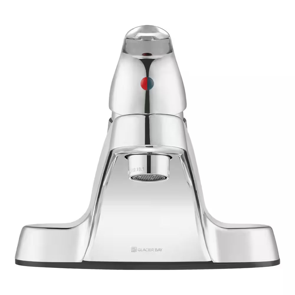 Aragon 4 In. Centerset Single-Handle Low-Arc Bathroom Faucet in Polished Chrome