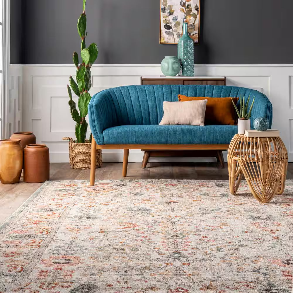 Lenore Vintage Floral 2 Ft. 6 In. X 6 Ft. Beige Runner Rug