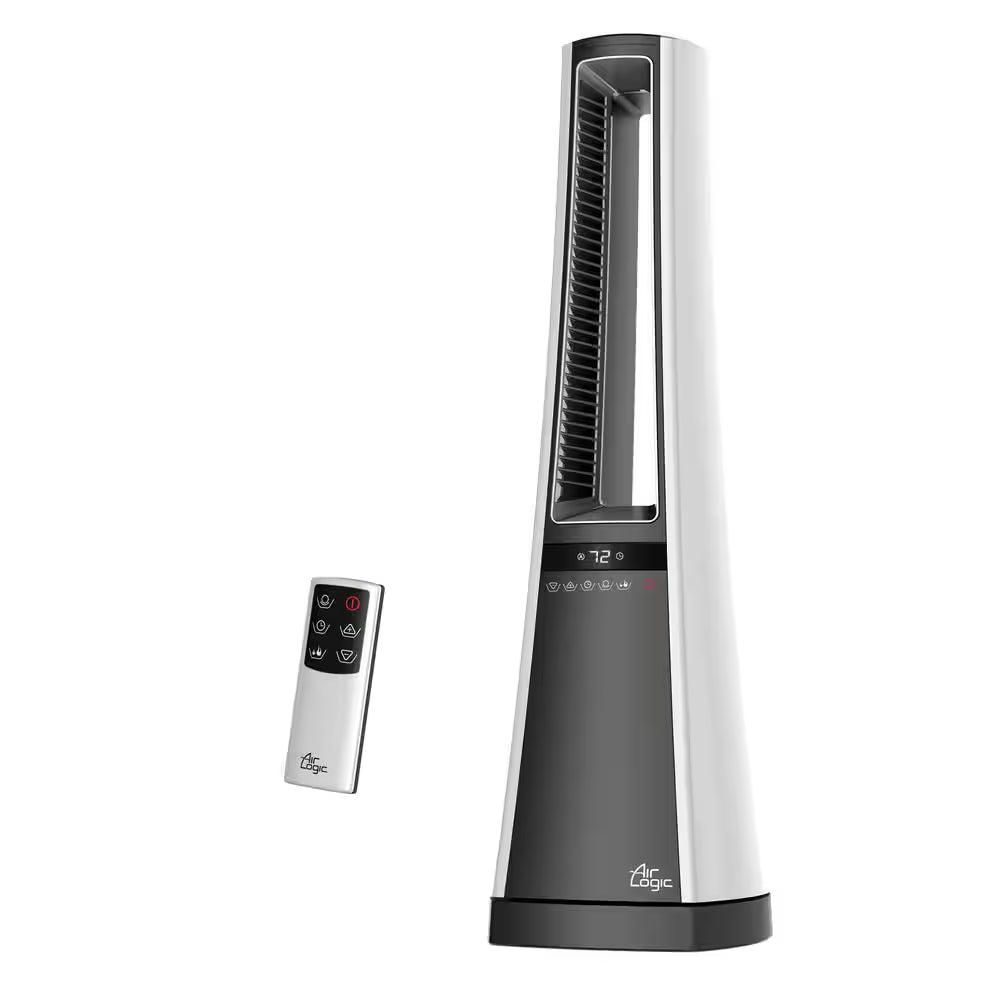 Bladeless 27 In. 1500-Watt Electric Oscillating Tower Space Heater with Digital Display and Remote Control