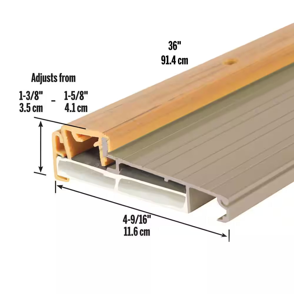 4-9/16 In. X 1-3/8 In. X 36 In. Satin Nickel Adjustable Aluminum Thermal Break Threshold