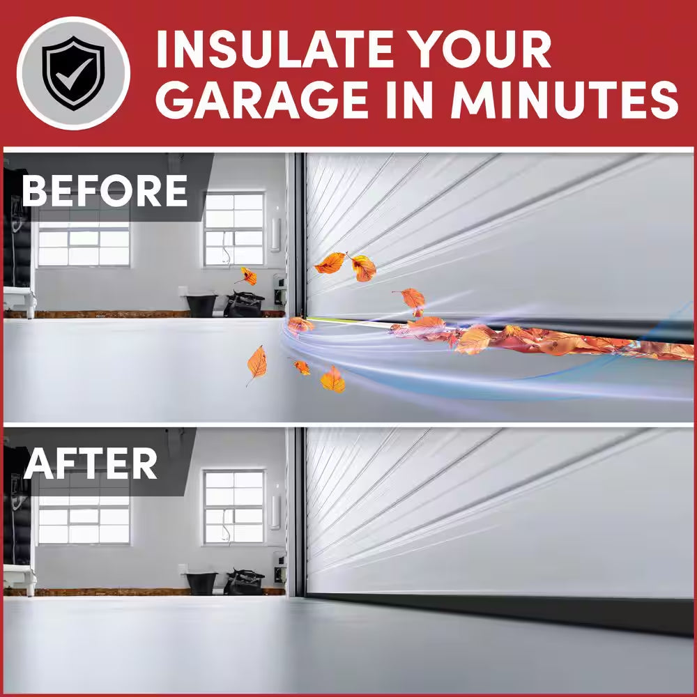 3 1/8 In. X 20 Ft. Self-Stick Garage Door Sweep Black