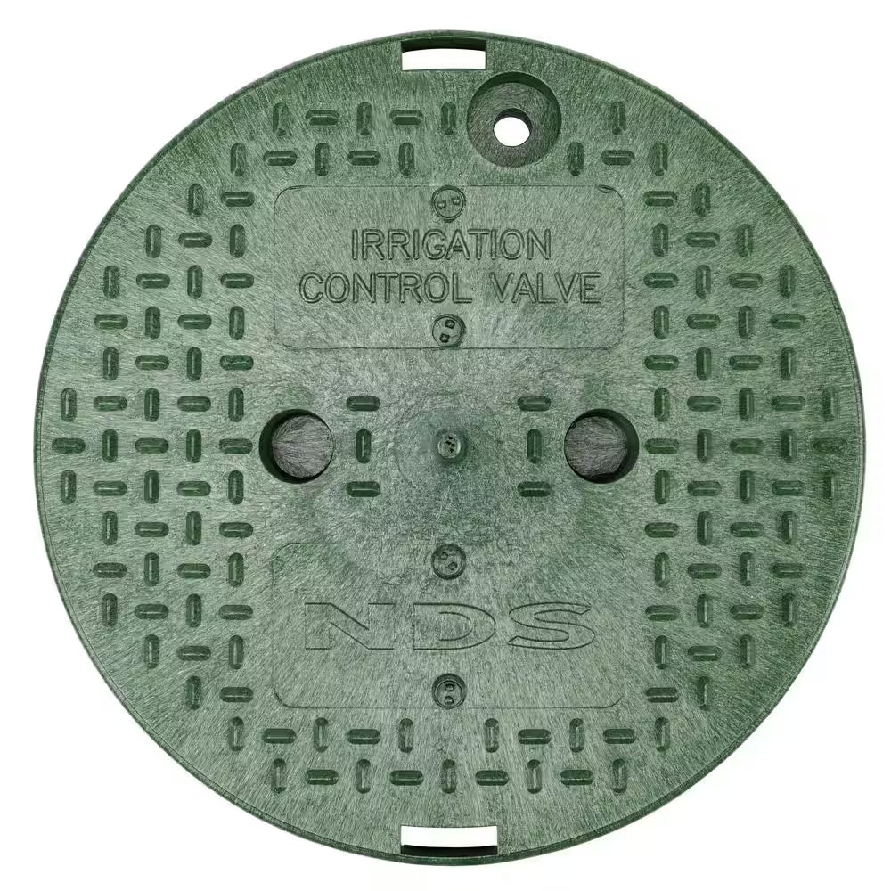 10 In. round Valve Box and Cover, Black Box, Green ICV Cover