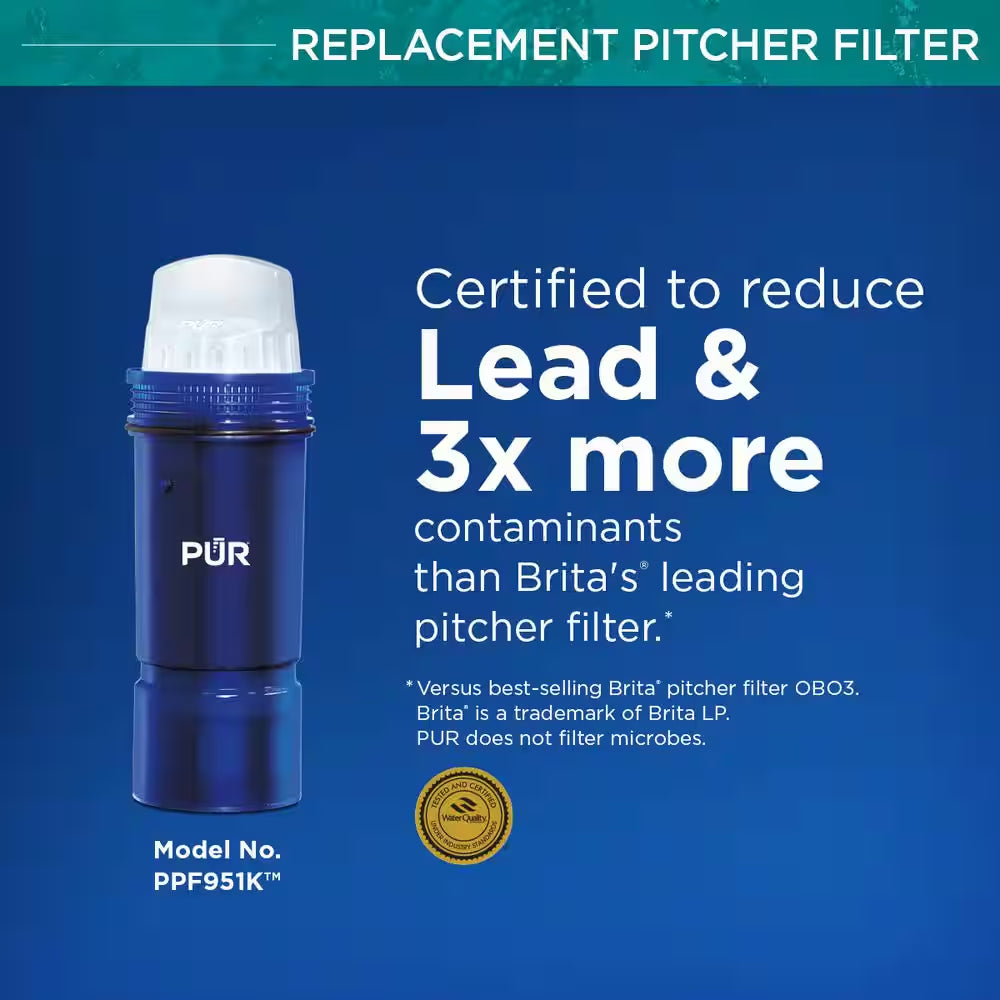 PLUS Water Pitcher Replacement Filters with Lead Reduction Water Filter Cartridge (3-Pack)