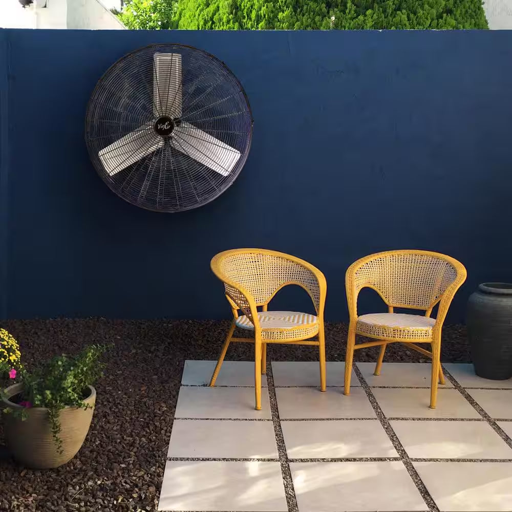 30 In. Black Tilting Mountable Heavy-Duty Commercial Strength Oscillating Wall Fan with 3 Speed Motor