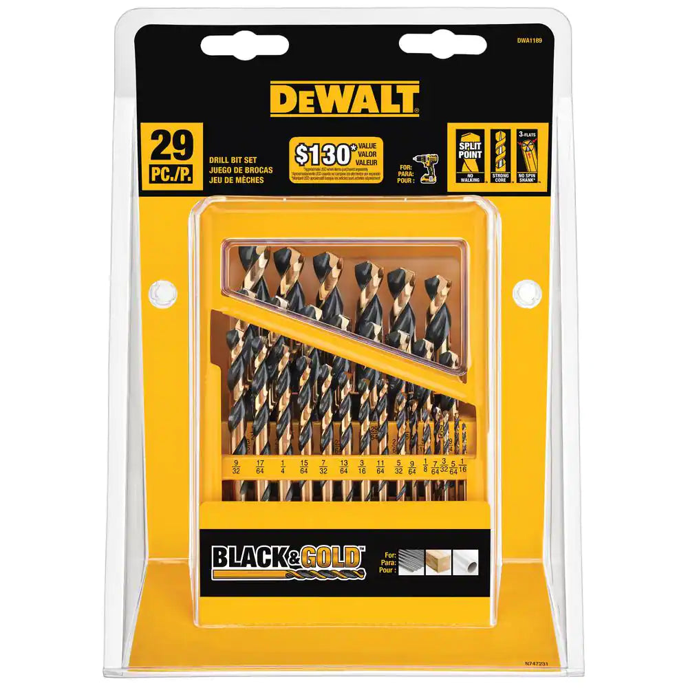 Black and Gold Drill Bit Set (29-Piece)