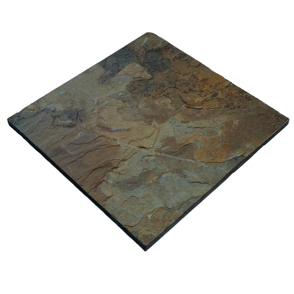 Rustique Earth Gauged Natural Slate Square Tile 12 In. X 12 In., Floor and Wall (10 Sq. Ft./Case)