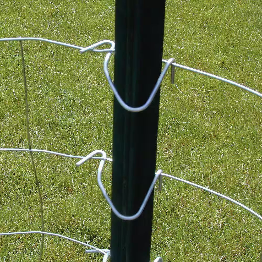 1-3/4 In. X 3-1/2 In. X 7 Ft. Green Steel Fence T-Post with Anchor Plate