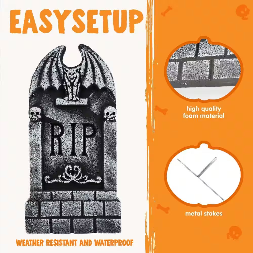 17” Halloween Foam RIP Graveyard Tombstones