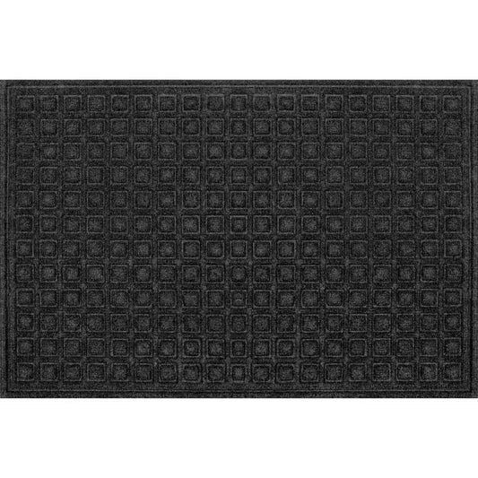 Recycled Black 24 In. X 36 In. Fiber and Rubber Non-Slip Indoor Outdoor Commercial Door Mat
