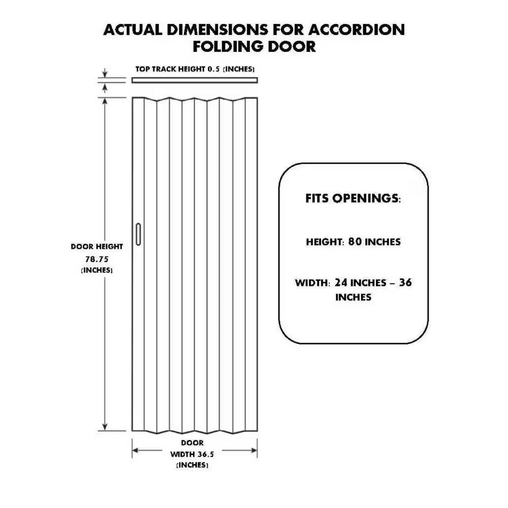 36.875 In. X 78.75 In. Fruitwood Vinyl Accordion Door with Hardware