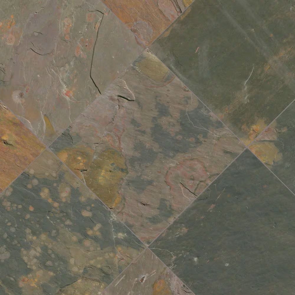 Peacock 16 In. X 16 In. Gauged Slate Floor and Wall Tile (8.9 Sq. Ft. / Case)