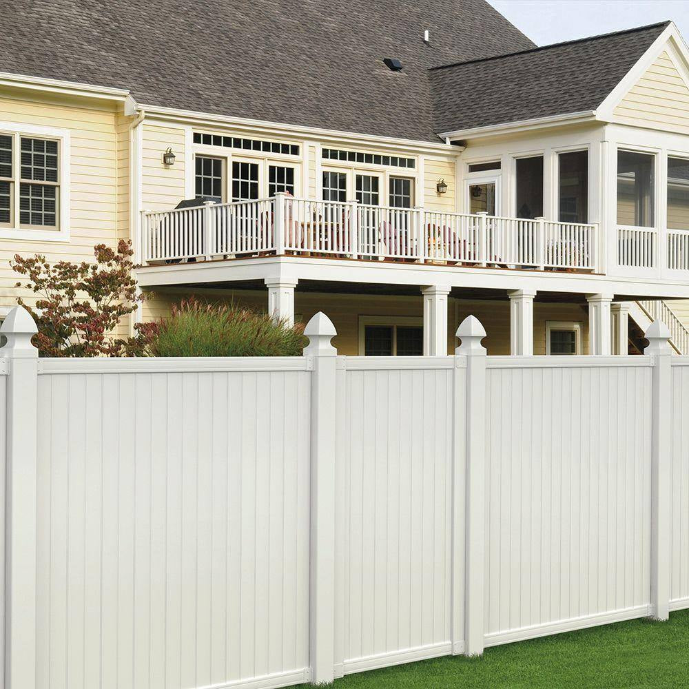 White Vinyl Fence Bracket Kit (2-Pack)