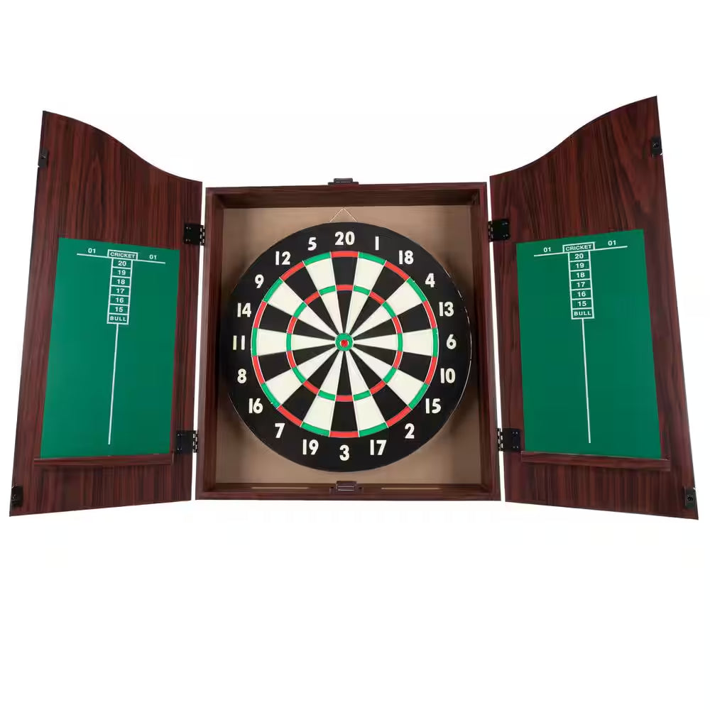 Dart Board Cabinet Set in Walnut