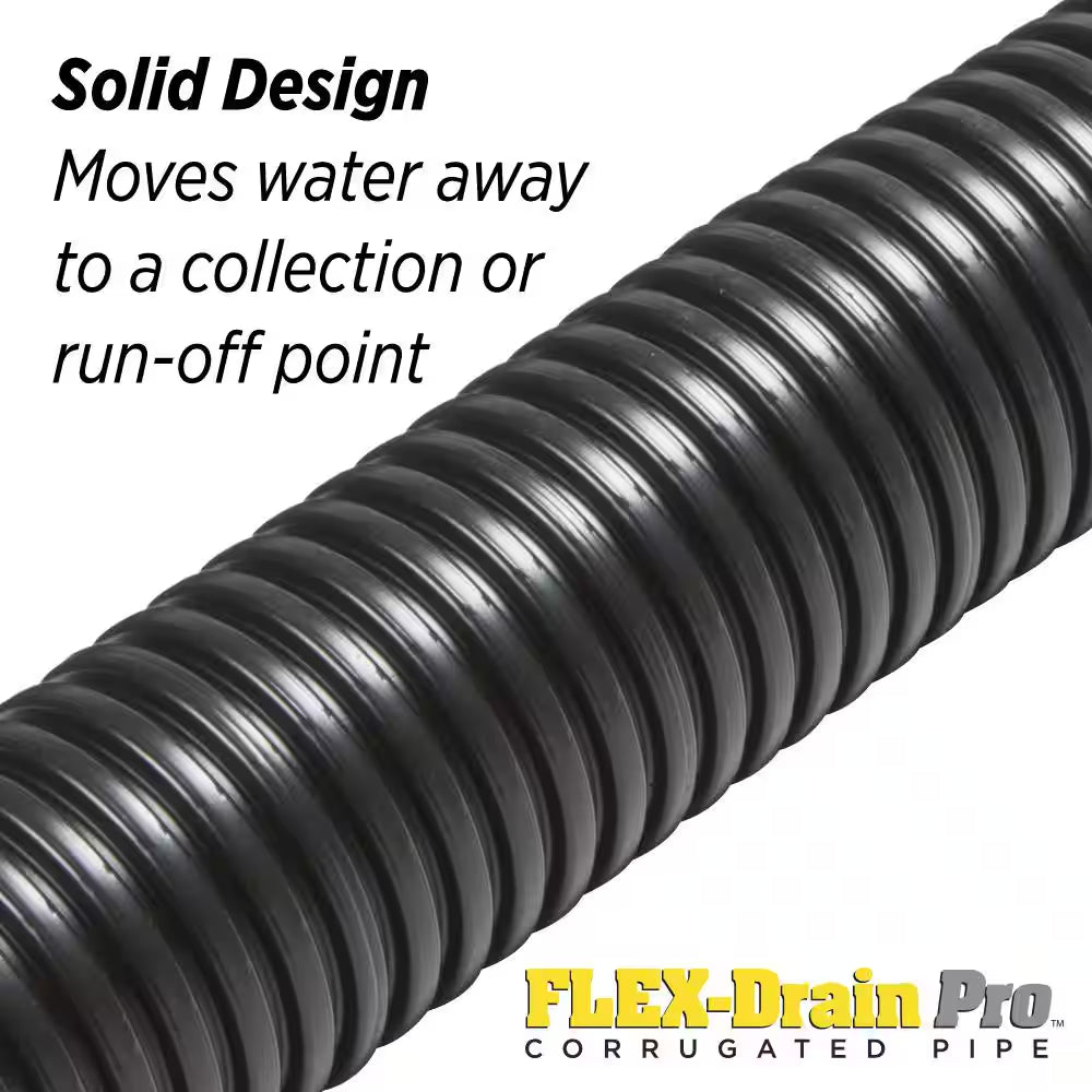 Flex Drain Pro 4 In. X 50 Ft. High Density Polyethylene Solid Drain Pipe