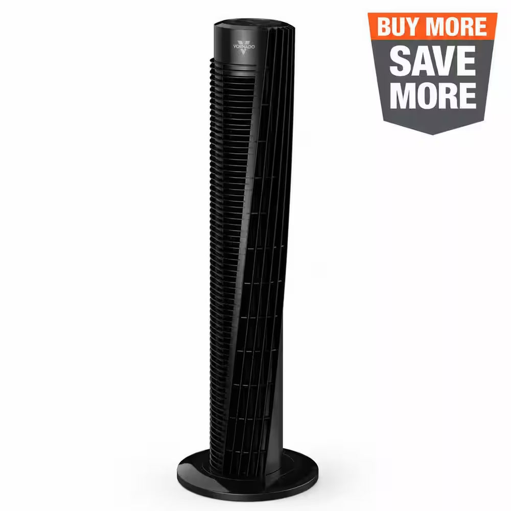OSC73 37 In. 3 Fan Speeds Tower Fan 37 In. in Black with Remote Control, Oscillation, and Timer