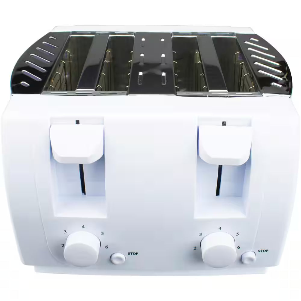 4-Slice White Toaster with Cool-Touch Exterior