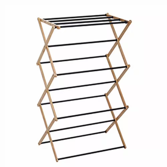 Black 39.37 In. X 14.17 In. X 23.62 In. Bamboo Free Standing Folding Drying Rack
