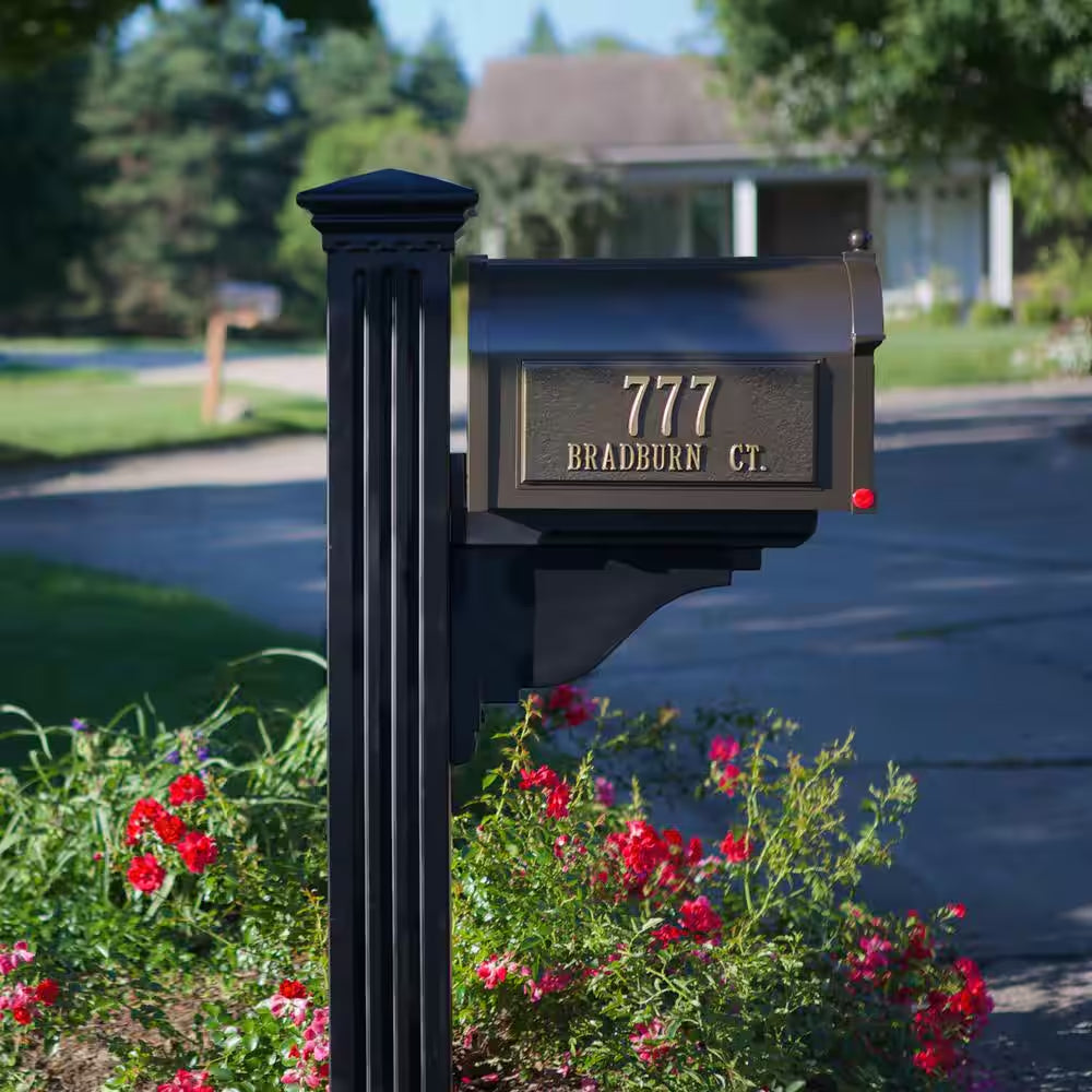 Manchester Decorative Polyethylene Mailbox Post, Black