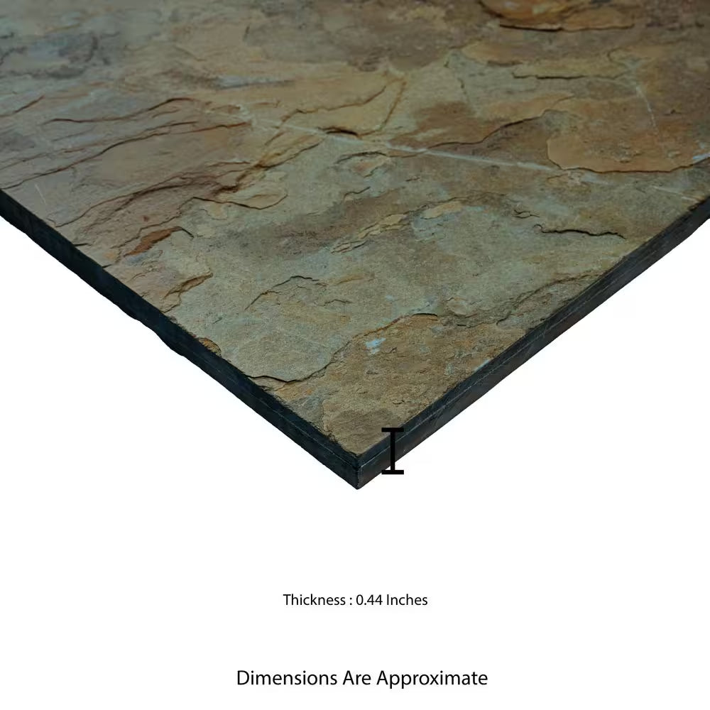 Rustique Earth Gauged Natural Slate Square Tile 12 In. X 12 In., Floor and Wall (10 Sq. Ft./Case)