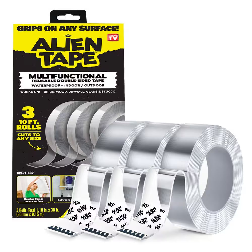 Alien Tape 10 Ft. Multi-Surface Tape Reusable Double-Sided (3-Pack)