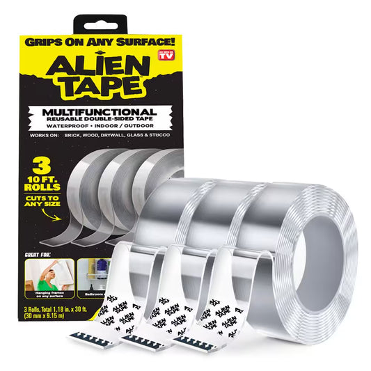 Alien Tape 10 Ft. Multi-Surface Tape Reusable Double-Sided (3-Pack)