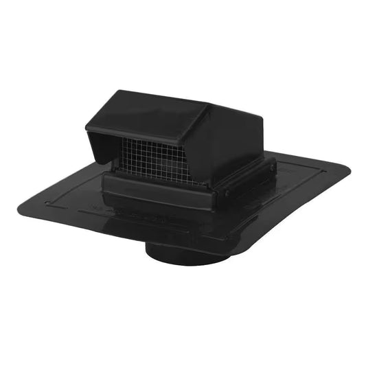4 In. Black Plastic Roof Cap Vent
