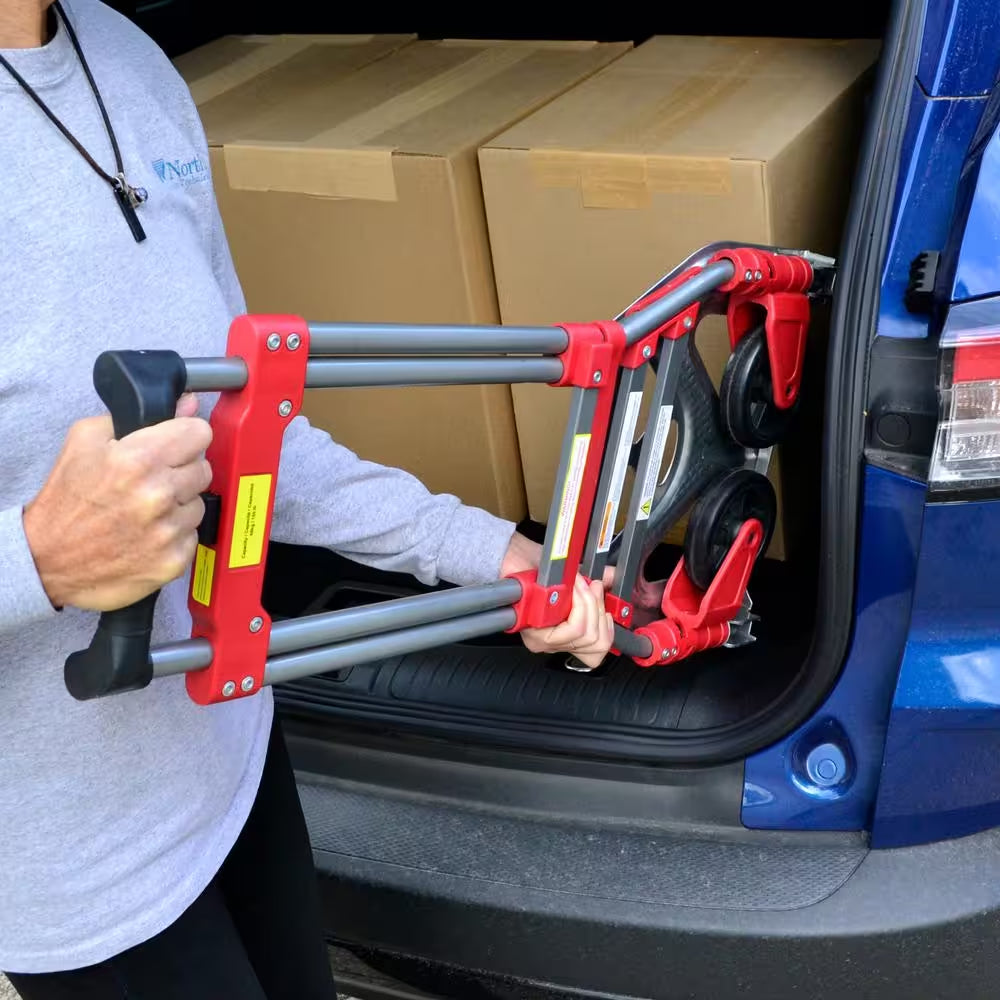 150 Lbs. Convertible Fold-Up Steel Hand Truck with One 60 In. Bungee Cord