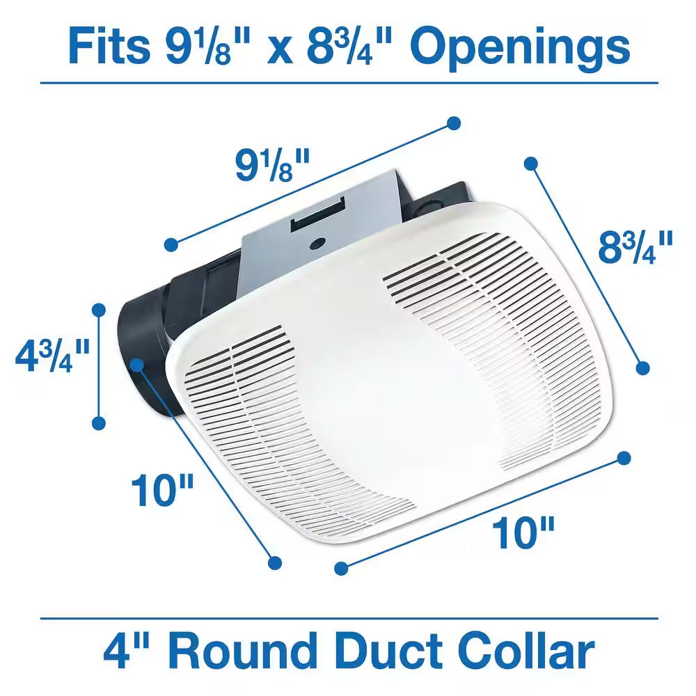 ENERGY STAR Certified Quiet Certified Snap-In Installation 70 CFM Bathroom Exhaust Fan