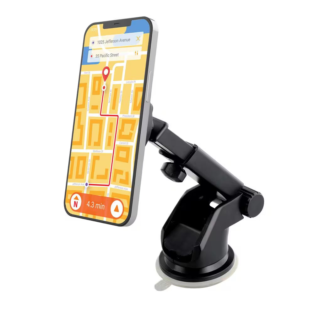 Magnetic Phone Mount for Car, Dashboard and Windshield Phone Holder with Industrial Suction Cup for Magsafe Phones