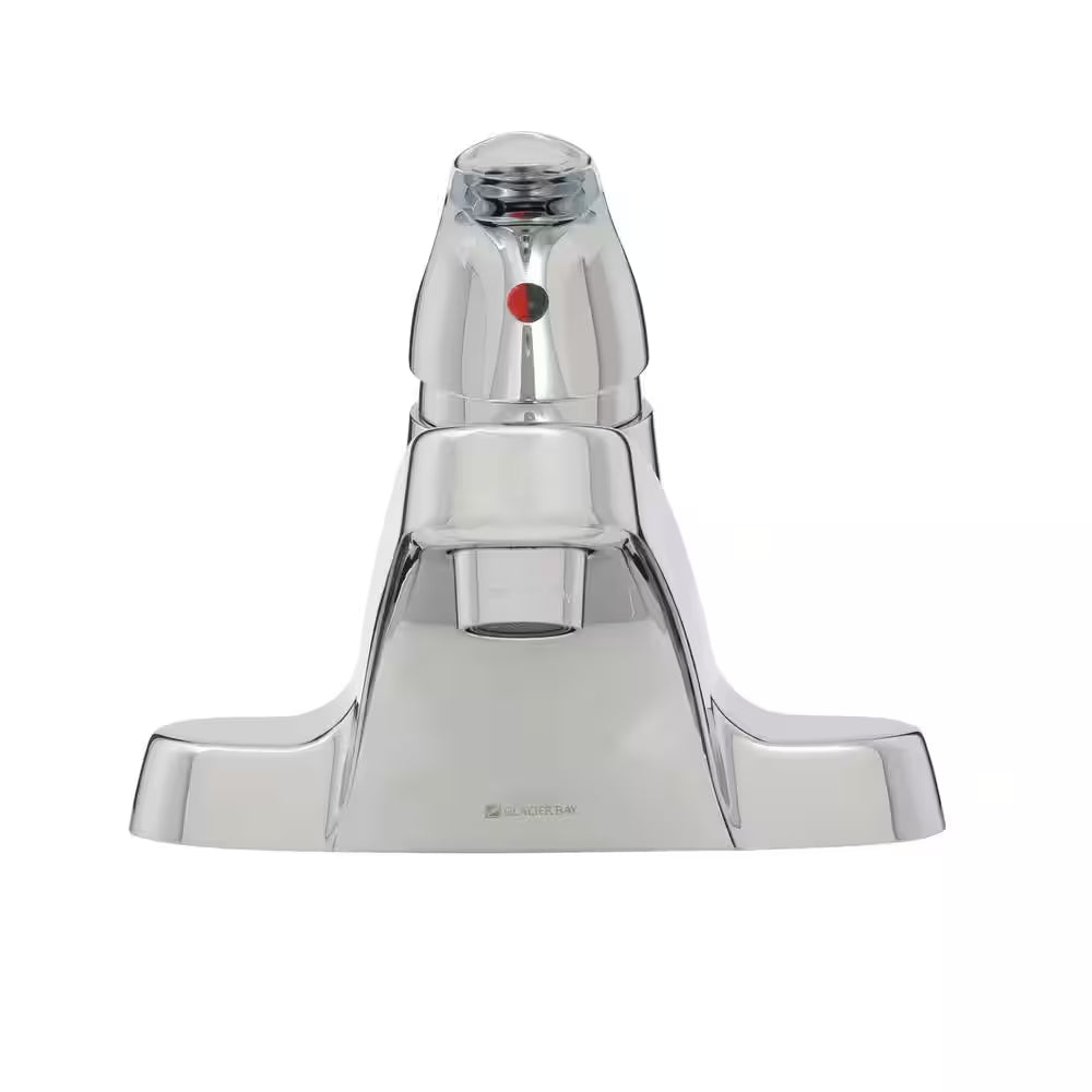 Aragon 4 In. Centerset Single-Handle Low-Arc Bathroom Faucet in Polished Chrome
