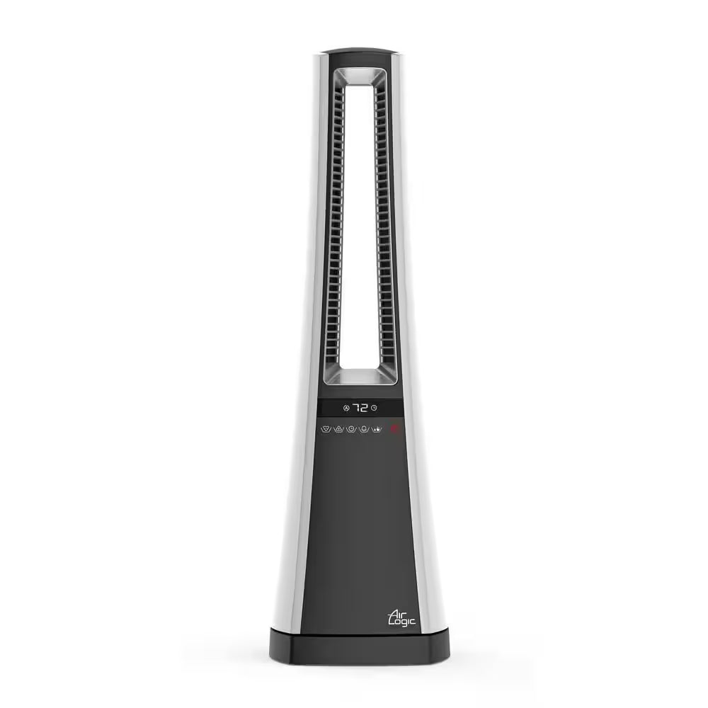 Bladeless 27 In. 1500-Watt Electric Oscillating Tower Space Heater with Digital Display and Remote Control