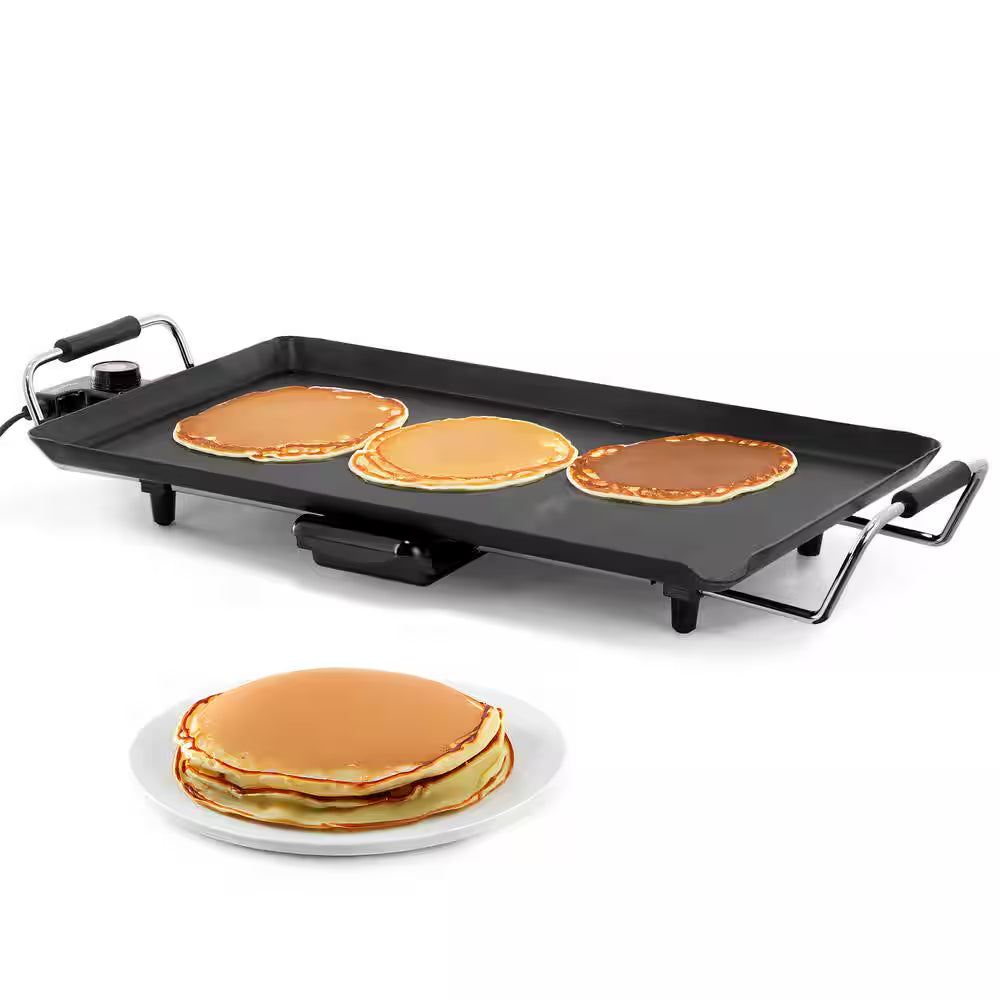 252Sq. In. Black Electric Indoor Grill with Drip Tray and Non-Stick Coating