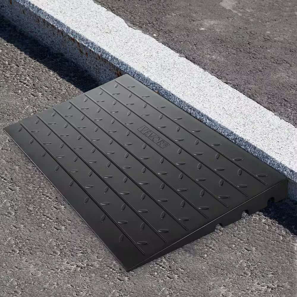 Rubber Threshold Ramp 2,202 Lbs. Load Cap Threshold Ramp Doorway 2.5 In. Rise and 3 Channels for Wheelchair and Scooter