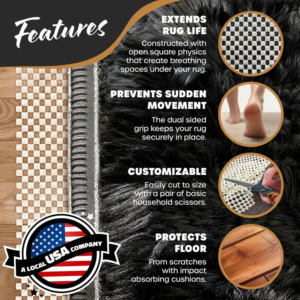 5 Ft. X 7 Ft. Premium Grip and Dual Surface .15 In. Thickness Non-Slip Rug Pad