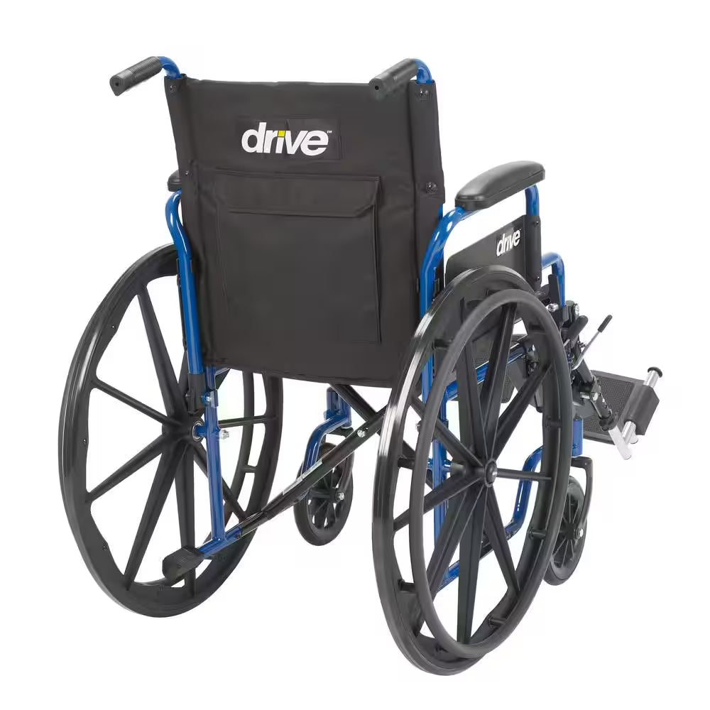 20 In. Blue Streak Wheelchair with Flip Back Desk Arms and Elevating Leg Rests