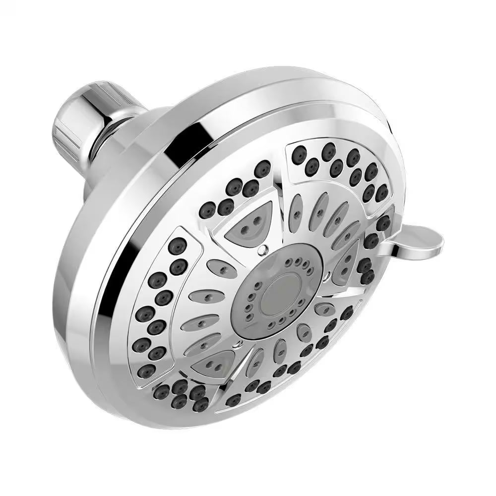 6-Spray Patterns 1.75 GPM 4.38 In. Wall Mount Fixed Shower Head in Chrome