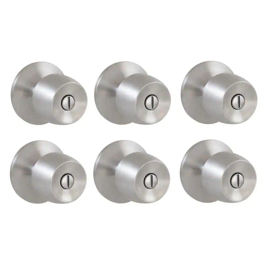 Brandywine Stainless Steel Bed/Bath Door Knob (6-Pack)