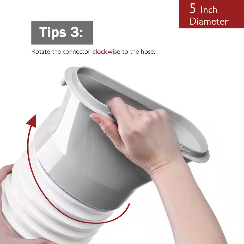 5 In. X 6.5 Ft. Non-Insulated Flexible Exhaust Hose for Portable Air Conditioner, Clockwise
