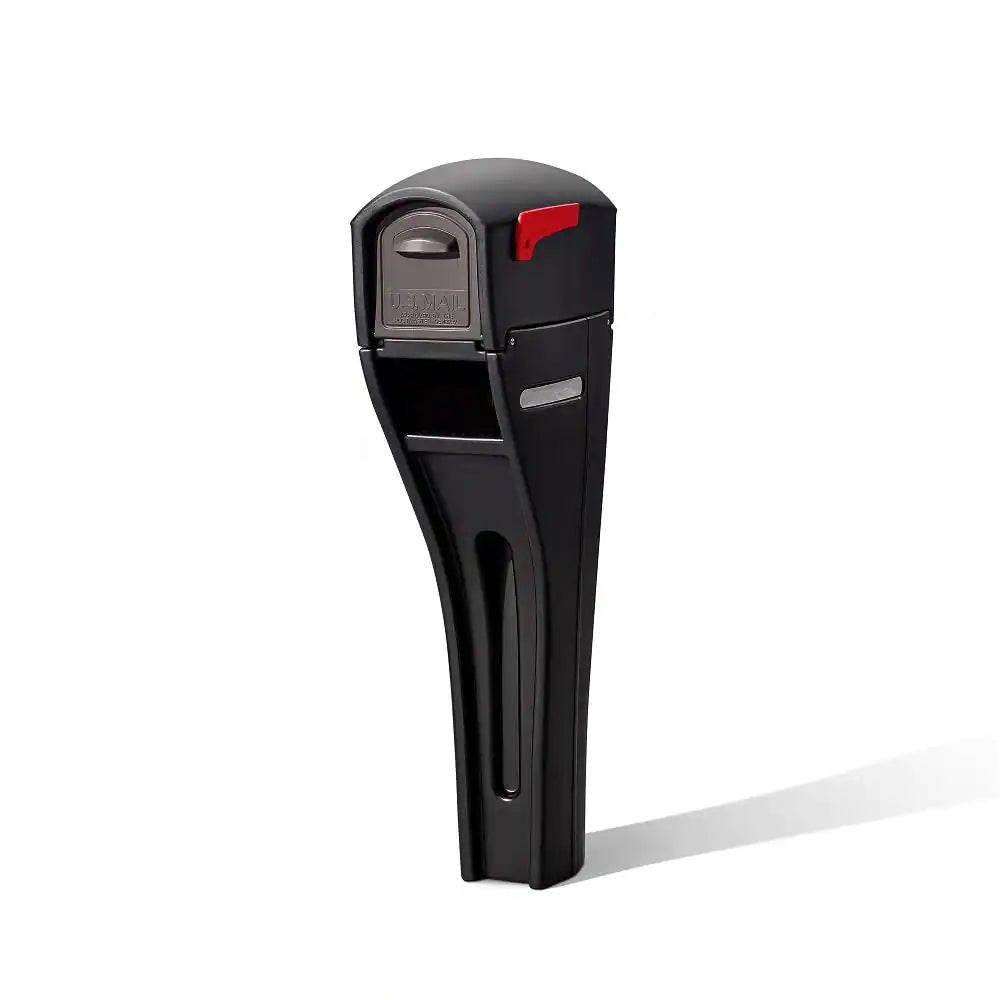 Mailmaster Streamline Large Resin Overpost Mailbox and Post Combo Black Onyx