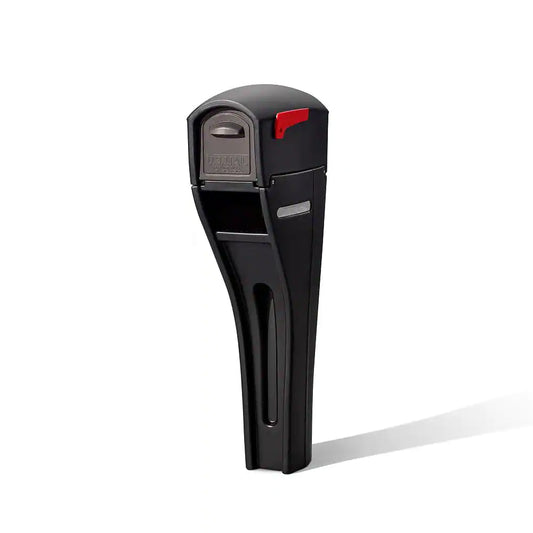 Mailmaster Streamline Large Resin Overpost Mailbox and Post Combo Black Onyx