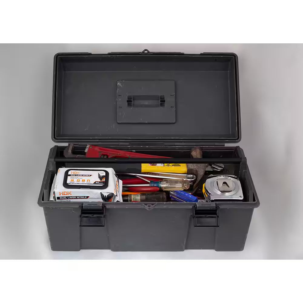 Pop-N-Go Black Disposable Heavy Duty Nitrile Gloves, Size Large (40-Count)